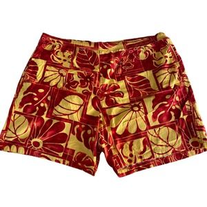 Gotcha Vintage Men’s Lined Swim Shorts Trunks Red Yellow USA Size 38